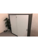 Kancelářská skříň s šoupacíma dveřma - šedý dekor