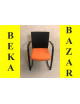 Kancelářská přísedící židle oranžovo-černá barva