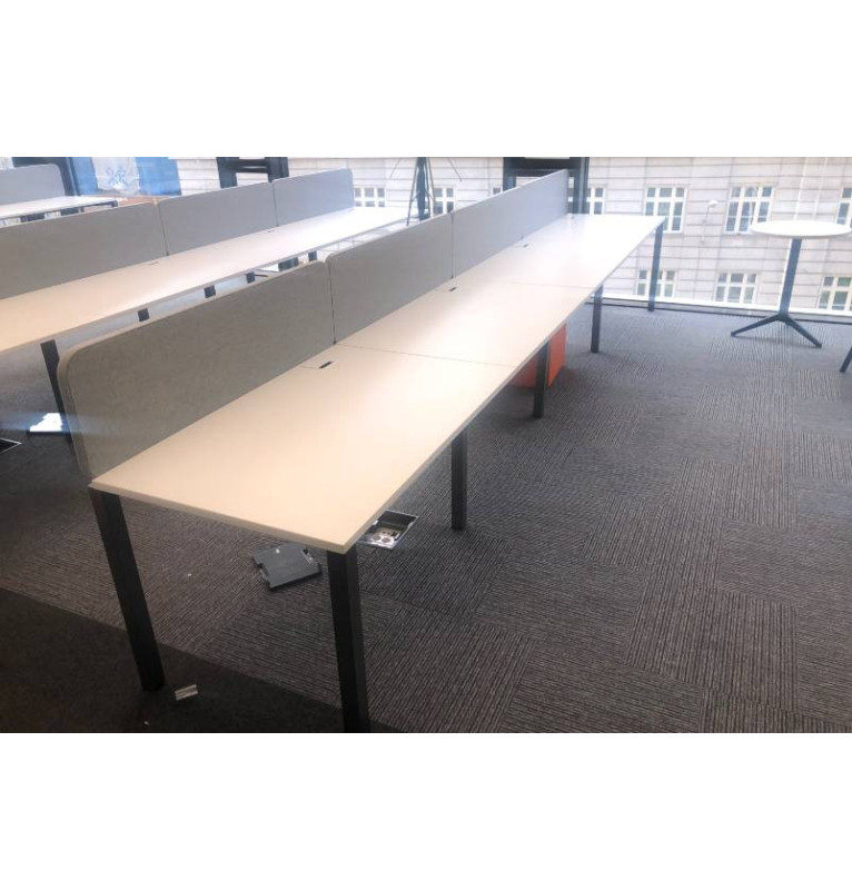Kancelársky PC stôl pre 4 ľudí - biely dekor