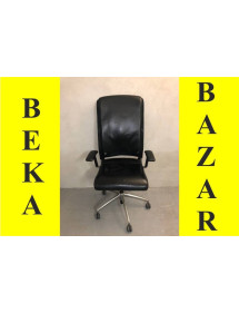 Kancelářská kolečková židle kožená, černá - Interstühl