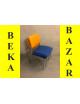 Kancelárska prísediaca stolička žlto-modrej farby - stohovateľná
