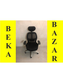 Kancelářská kolečková židle s opěrkou hlavy - černá