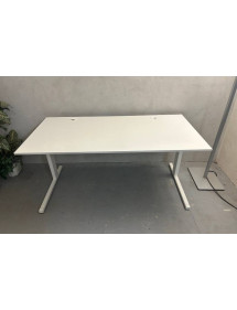 Kancelársky PC stôl Techo -biely dekor, biela kovová konštrukcia