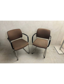 Kancelárska pérová stolička , hnedá farba - PROFIM