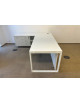 Kancelářský PC stůl se skříňkou - do L - bílý dekor