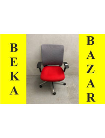 Kancelářská kolečková židle červená - síťovaná záda, zn.LD