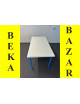 Kancelársky biely stôl Ikea LINNMON - modré nohy