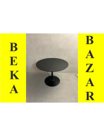Kancelářský kulatý přísedící stůl - černá barva