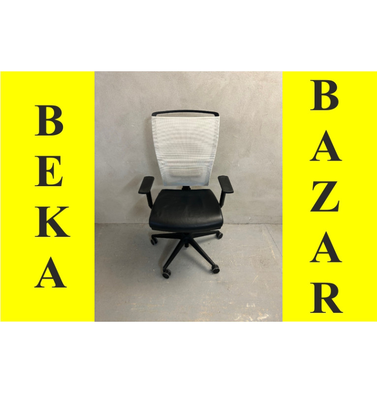 Kancelárska koliesková stolička LD - kožená čierno-biela