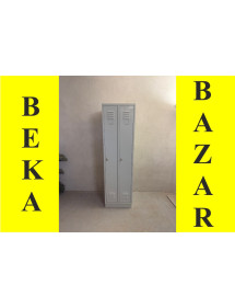 Plechová šatní skříň - šedá barva