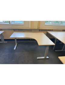 Kancelářský elektrický stůl L - světlý dekor