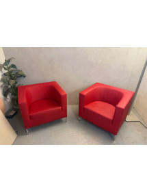 Červené kožené kreslo LD Seating