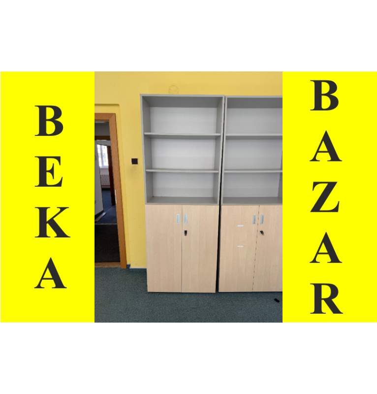 Kancelářská skříň dělená světlý dekor