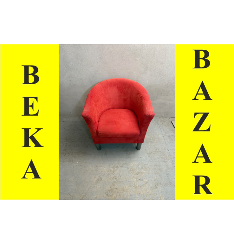 Kancelárske červené kreslo semišové