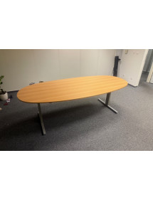 Kancelářský zasedací oválný stůl Techo - dekor buk
