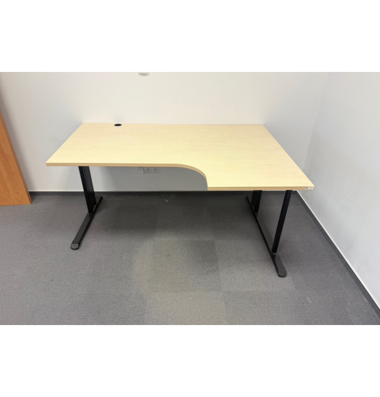 Kancelářský PC stůl L (pravá strana) - světlý dekor