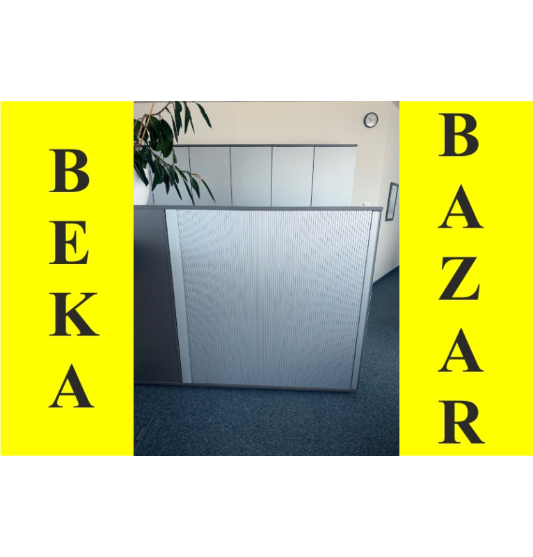 Kancelářská skříň Bene - šedý dekor , roletové dveře