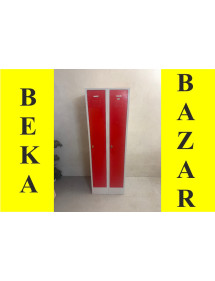 Plechová šatní skříň pro 2 osoby - červená barva