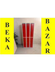 Plechová šatníková skriňa pre 6 osôb - červená