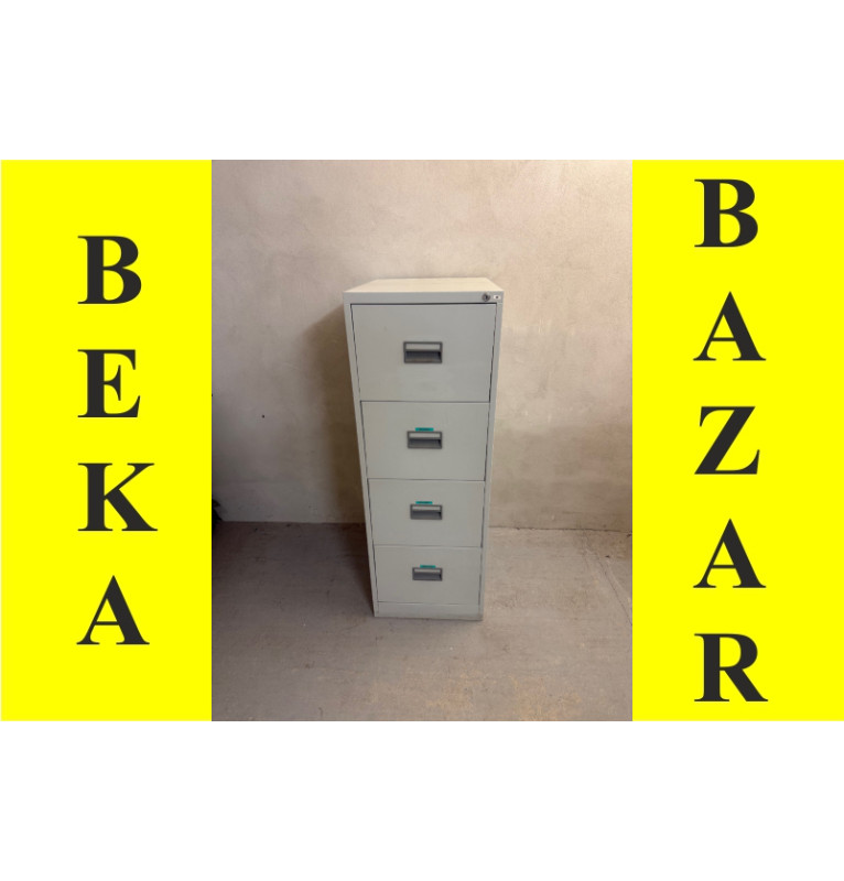 Kancelářská plechová kartotéka v šedé barvě