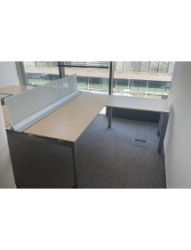 Kancelářský dvojstůl do L - světlý dekor