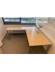 Kancelářský pc stůl L - světlý dekor + elektrika