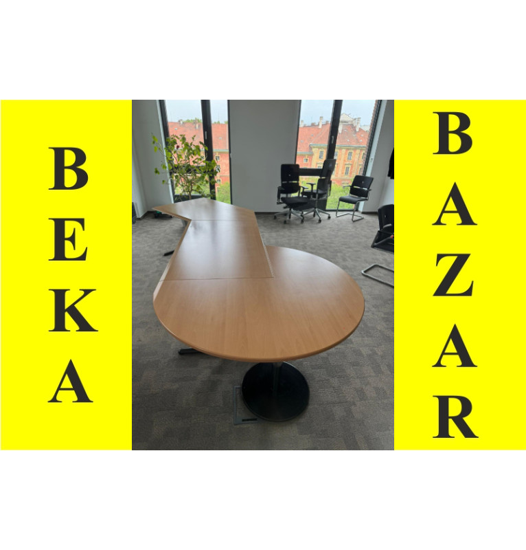 Kancelársky PC stôl Werndl + okrúhly nadstavec - dekor buk