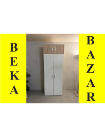 Biela šatníková skriňa s pevným nástavcom