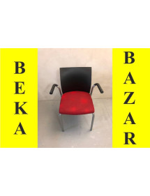 Prísediaci stolička Steelcase červené farby - stohovateľné