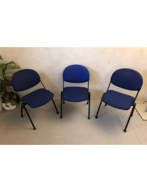 Kancelářská přísedící židle stohovatelná - modrá barva