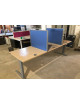 Kancelářský PC stůl Techo velký s paravany - dekor hruška