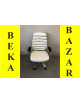 Kancelářská kolečková židle s bílou koženkou