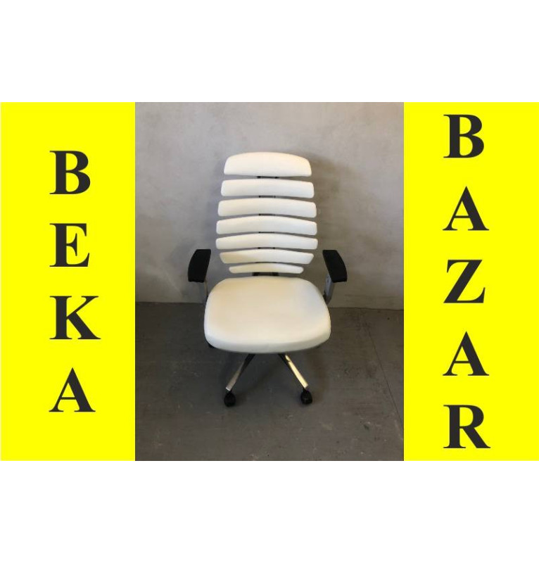 Kancelárska koliesková stolička s bielou koženkou