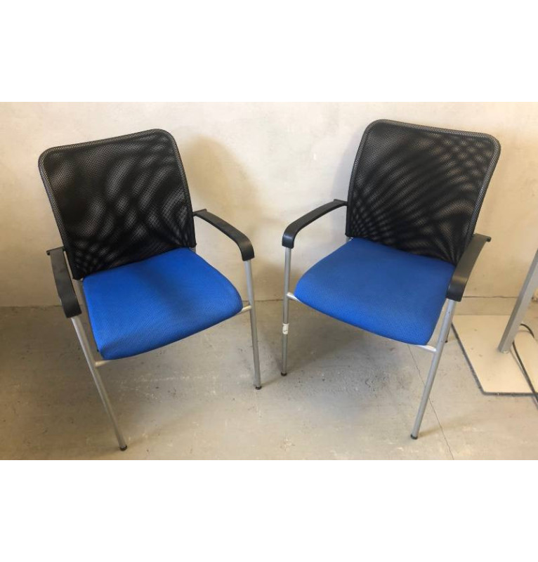 Kancelářská přísedící židle modrá , stohovatelná