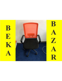 Kancelářská kolečková židle černo-oranžová - síťovaný záda