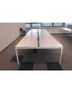 Kancelářský velký bílý stůl pro 6 lidí + paravany