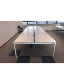 Kancelársky veľký biely stôl pre 6 ľudí + paravány