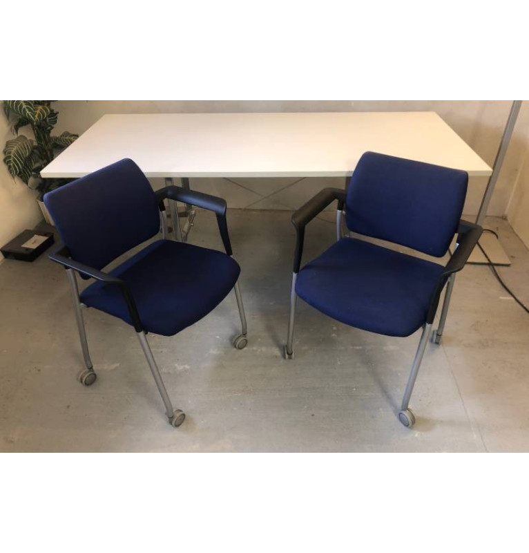 Kancelářská kolečková přísedící židle modrá - DREAM
